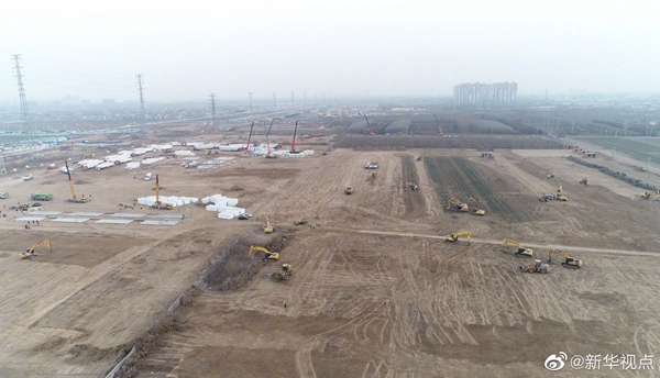 石家庄集中隔离点土地平整完毕 建筑工程用机械的高效助力